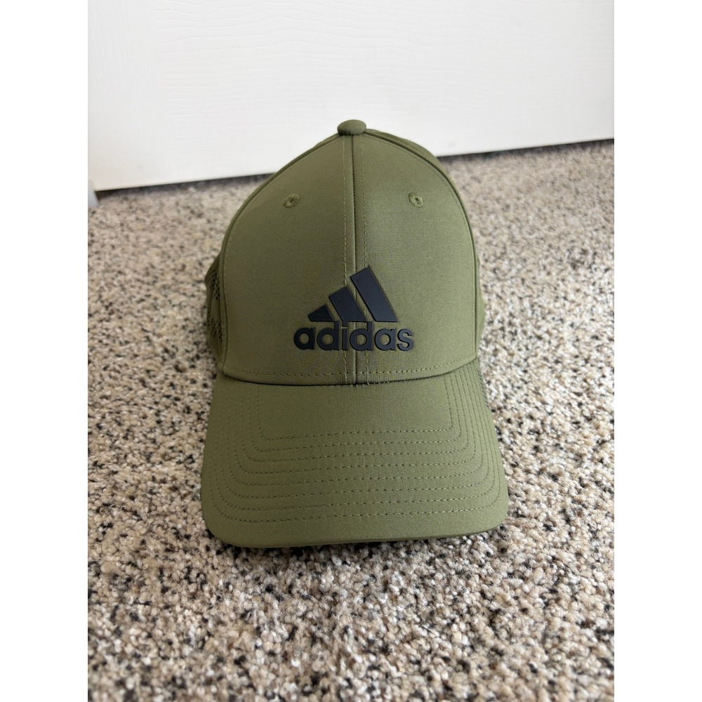 Adidas A-Flex Aeroready Baseball Hat L/XL Perforated Performance Olive Green‎